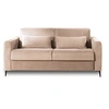 Image de Owen - canapé 3 places convertible express couchage quotidien 140 cm matelas 12 cm en velours - Beige