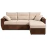 Image de Astoria - canapé d'angle réversible - convertible avec coffre - velours et microfibre - 4 places - Marron / Beige