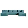 Image de Canape angle fixe LISA DESIGN 7 places en polyester bleu 176 x 327 x 64 cm