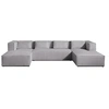 Image de Canape angle fixe LISA DESIGN 7 places en polyester gris 176 x 327 x 64 cm