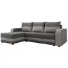 Image de Harvey - Canapé d'angle réversible 4 places convertible avec coffre en tissu bicolore - Gris