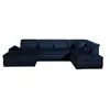 Image de Canape droit fixe LISA DESIGN vermont 7 places en velours bleunuit