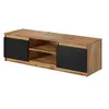 Image de Robin - meuble TV - 2 portes et 2 niches - 120 cm - Noir / Bois et Bois