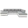 Image de Canape angle fixe BEST MOBILIER 7 places en tissu gris 205 x 350 x 76 cm