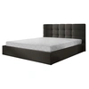 Image de Lit coffre best mobilier 190 x 213 x 106 cm en tissu sommier a lattes pour 2 personnes de couleur gris