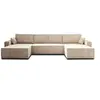 Image de Canape angle fixe BEST MOBILIER 7 places en velours beige 185 x 342 x 85 cm