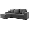 Image de Harvey - Canapé d'angle réversible 4 places convertible avec coffre en velours - Gris
