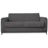 Image de Owen - canapé 3 places convertible express couchage quotidien 140 cm matelas 12 cm en velours côtelé - Gris foncé