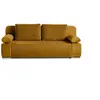 Image de Canape droit BEST MOBILIER 3 places en velours jaune 200 x 200 x 77 cm