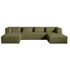 Image de Canape angle fixe LISA DESIGN 7 places en polyester vert 176 x 327 x 64 cm