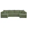 Image de Canape angle fixe BEST MOBILIER 7 places en velours vert 140 x 320 x 85 cm