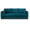 Image de Canape droit LISA DESIGN 3 places en polyester bleu 222 x 222 x 85 cm