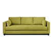 Image de Anna - canapé droit 3 places convertible avec poche en velours - Vert Olive