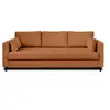 Image de Canape droit LISA DESIGN 3 places en polyester rouge 222 x 222 x 85 cm
