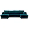 Image de Canape angle fixe LISA DESIGN 7 places en polyester bleu 289 x 289 x 85 cm