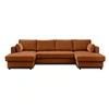 Image de Canape angle fixe 7 places en polyester rouge 289 x 289 x 85 cm
