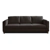 Image de Canape droit LISA DESIGN 3 places en polyester gris 230 x 230 x 85 cm