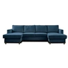 Image de Canape droit fixe LISA DESIGN Jake 7 places en velours cotele bleu avec coffre