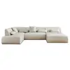 Image de Onyx - canapé panoramique d'angle gauche 7 places - en tissu - Beige