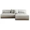 Image de Canape droit 4 places en polyester gris 240 x 240 x 75 cm