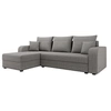 Image de Harvey - Canapé d'angle réversible 4 places convertible avec coffre en tissu - Gris clair