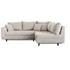Image de Rune - canapé d'angle droit - 4 places - avec pouf d'appoint - en velours côtelé - Gris clair