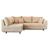 Image de Rune - canapé d'angle gauche - 4 places - avec pouf d'appoint - en velours côtelé - Beige