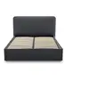 Image de Lit coffre best mobilier 155 x 200 x 100 cm en tissu sommier a lattes pour 2 personnes de couleur gris