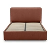 Image de Lit coffre best mobilier 155 x 200 x 100 cm en tissu sommier a lattes pour 2 personnes de couleur rouge