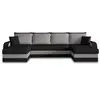 Image de Canape angle fixe BEST MOBILIER 7 places en polyester gris 140 x 304 x 80 cm