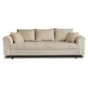 Image de Canape droit LISA DESIGN 3 places en polyester beige 210 x 210 x 81 cm