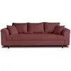 Image de Canape droit LISA DESIGN 3 places en polyester rouge 210 x 210 x 81 cm