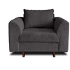 Image de Rune - fauteuil - en velours côtelé - Gris foncé