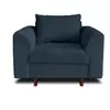Image de Rune - fauteuil - en velours côtelé - Bleu nuit