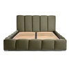 Image de Lit coffre best mobilier 160 x 222 x 112 cm en velours sommier a lattes pour 2 personnes de couleur vert