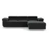 Image de Canape angle fixe BEST MOBILIER 6 places en polyester noir 280 x 280 x 70 cm