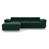 Image de Canape droit fixe best mobilier pablo 6 places en velours vert
