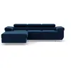 Image de Canape droit fixe best mobilier pablo 6 places en velours bleunuit