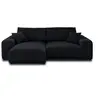 Image de Canape angle fixe LISA DESIGN 4 places en velours noir 237 x 237 x 79 cm