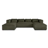 Image de Canape angle fixe LISA DESIGN 7 places en velours vert 176 x 327 x 67 cm