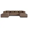 Image de Canape angle fixe LISA DESIGN 7 places en velours marron 176 x 327 x 67 cm