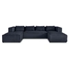 Image de Canape angle fixe LISA DESIGN 7 places en velours bleu 176 x 327 x 67 cm