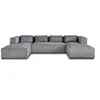 Image de Canape angle fixe LISA DESIGN 7 places en velours gris 176 x 327 x 67 cm
