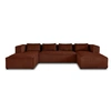 Image de Canape angle fixe LISA DESIGN 7 places en velours rouge 176 x 327 x 67 cm