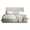 Image de Rosario - lit coffre - 160x200 - sommier inclus - en velours - Beige