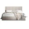 Image de Rosario - lit coffre - 180x200 - sommier inclus - en velours - Beige