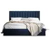 Image de Rosario - lit coffre - 180x200 - sommier inclus - en velours - Bleu