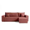 Image de Canape angle fixe BEST MOBILIER 4 places en polyester rose 244 x 244 x 83 cm