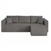 Image de Canape angle fixe BEST MOBILIER 4 places en velours gris 245 x 245 x 85 cm