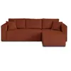 Image de Canape angle fixe BEST MOBILIER 4 places en velours rouge 245 x 245 x 85 cm